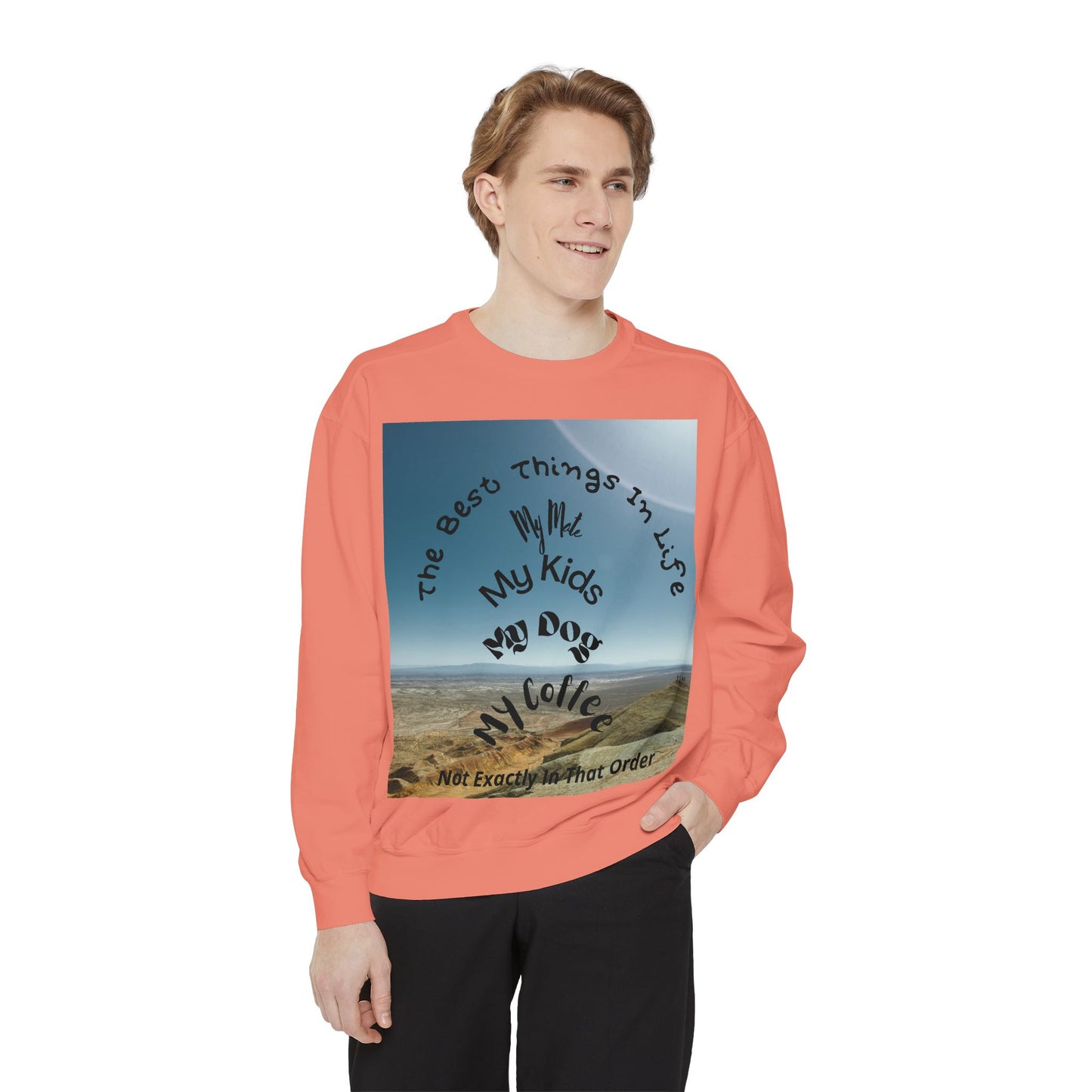 Coastal Family Vibes Sweatshirt — "The Best Things in Life" Graphic Crewneck