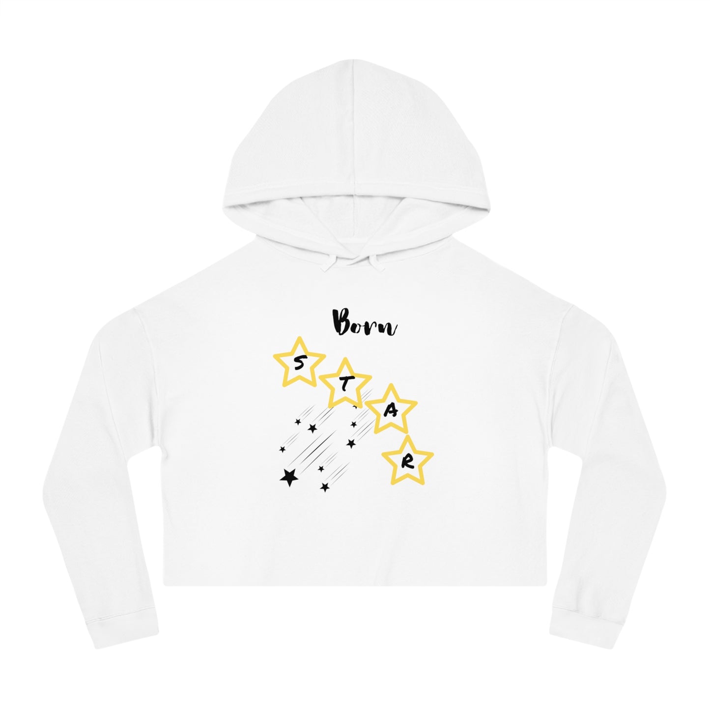 'Born Star' - Women’s Cropped Hoodie - Stylish & Comfortable Sweatshirt for Celebrations