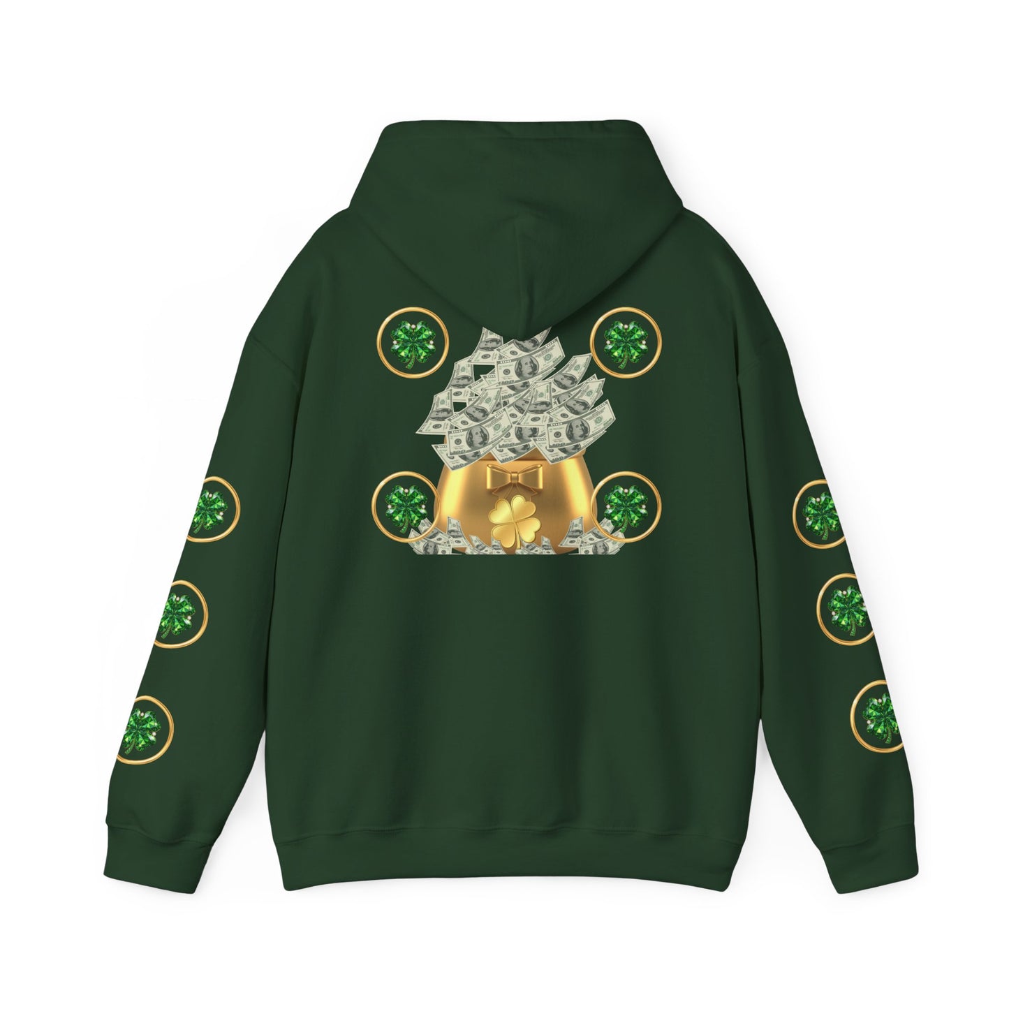St. Patrick’s Day Lucky Pot Hoodie — Gold Pot of Money Shamrock Sweatshirt