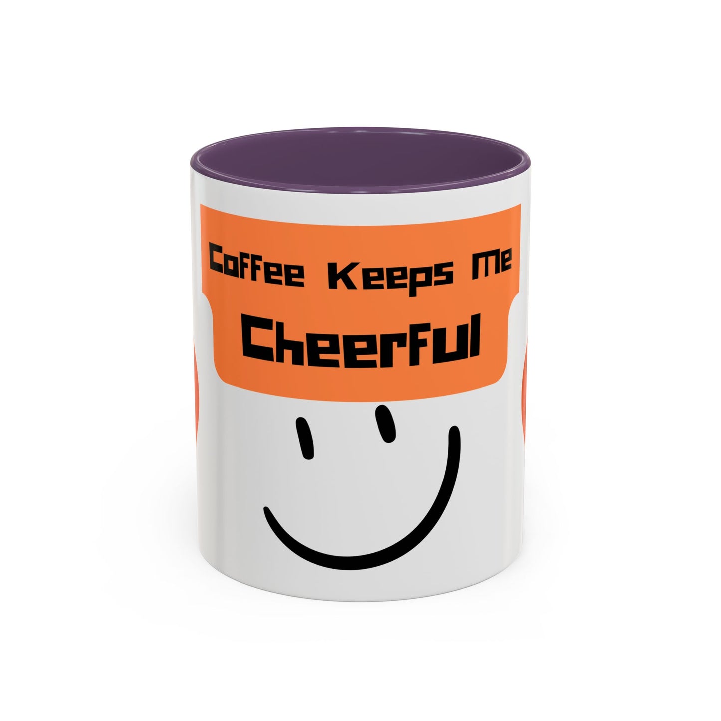 Coffee Keeps Me Cheerful Accent Mug — Smiley Heart 11/15oz