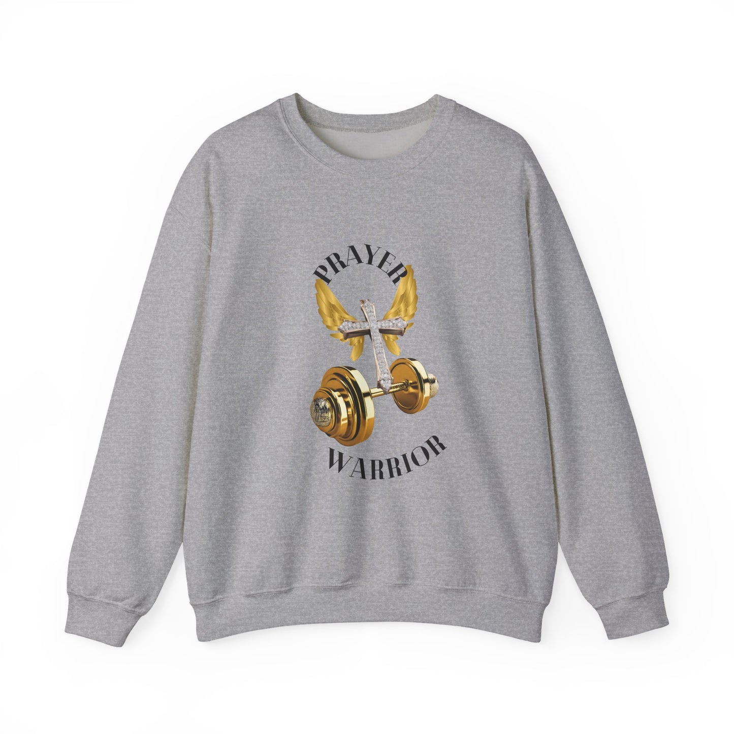Holy Sweatshirt for "Prayer Warriors" Gold Weights with Wings  and Holy Cross