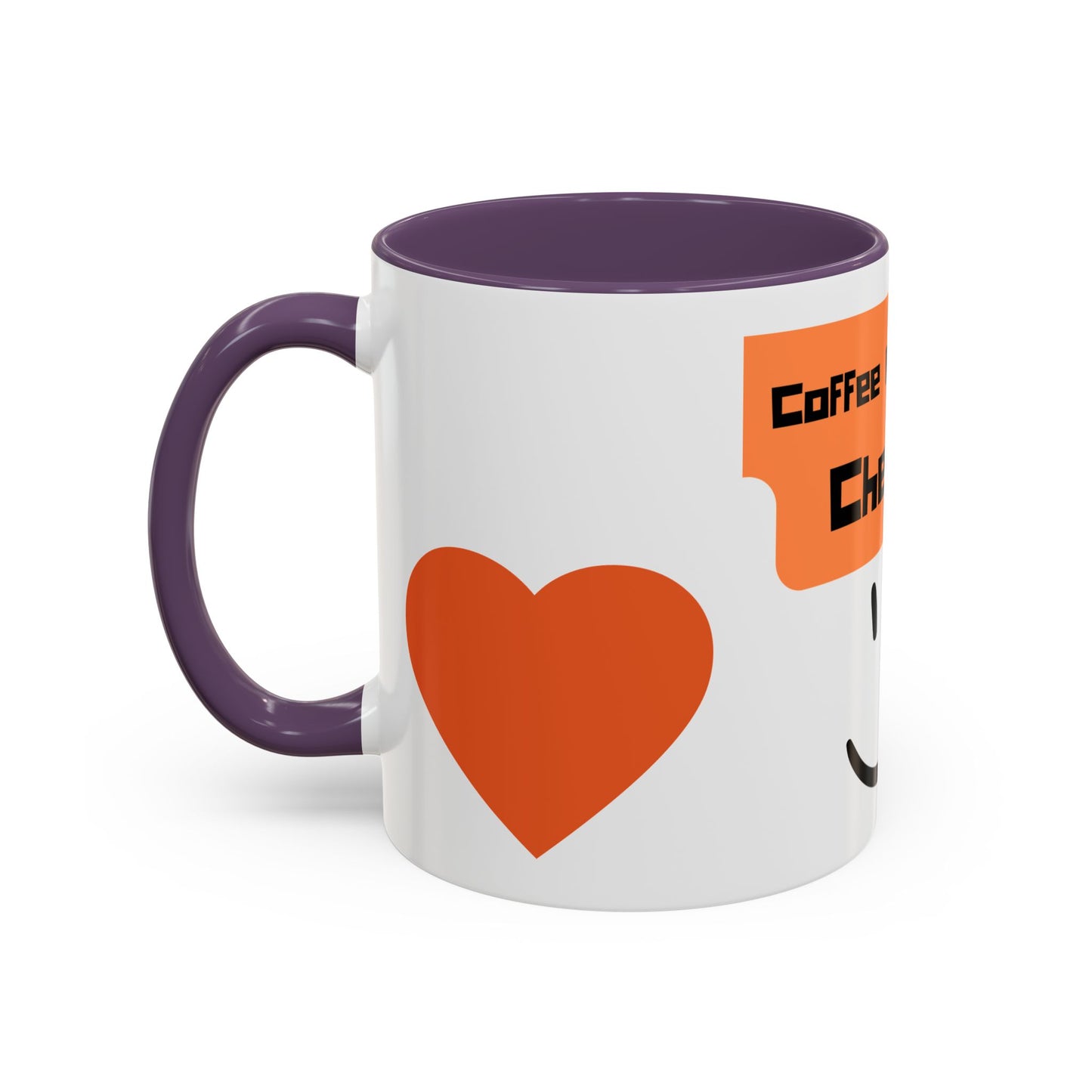 Coffee Keeps Me Cheerful Accent Mug — Smiley Heart 11/15oz
