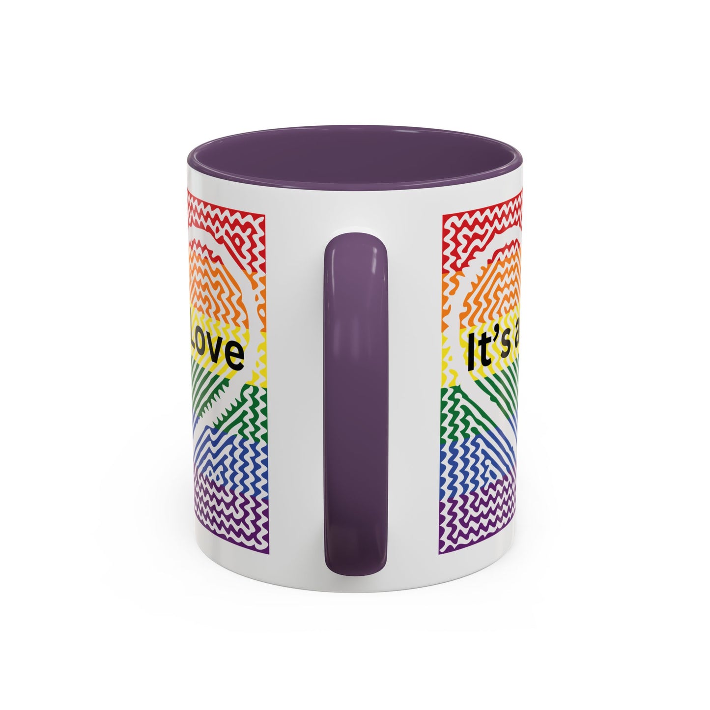 It's All Love Rainbow Heart Coffee Mug — Pride Accent Mug (11/15oz)
