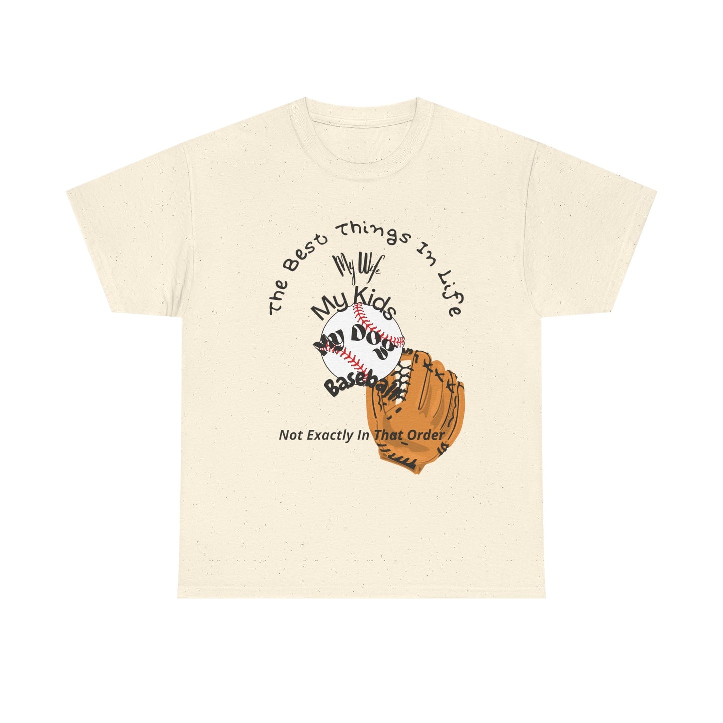 Baseball Fan Tee — "The Best Things In Life" Glove & Ball Design