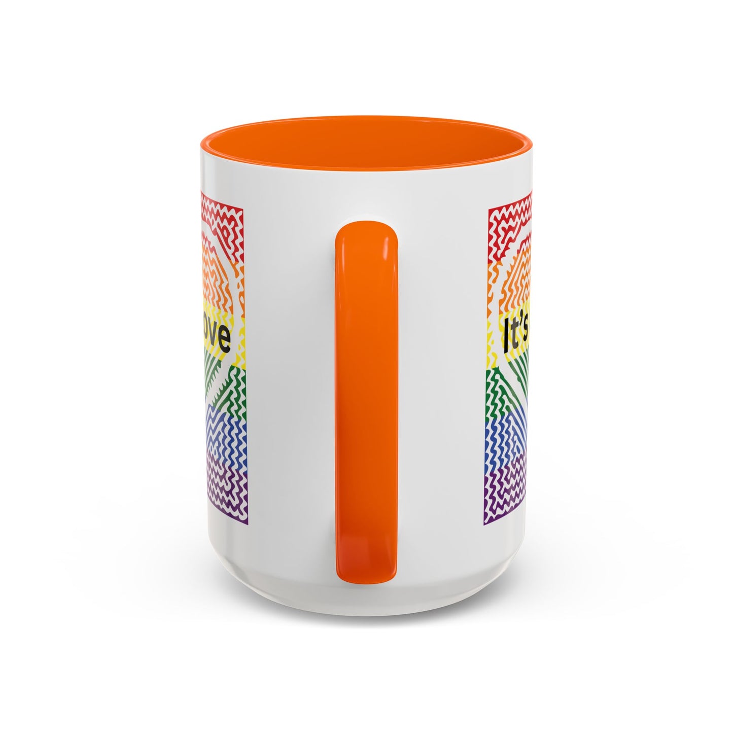 It's All Love Rainbow Heart Coffee Mug — Pride Accent Mug (11/15oz)