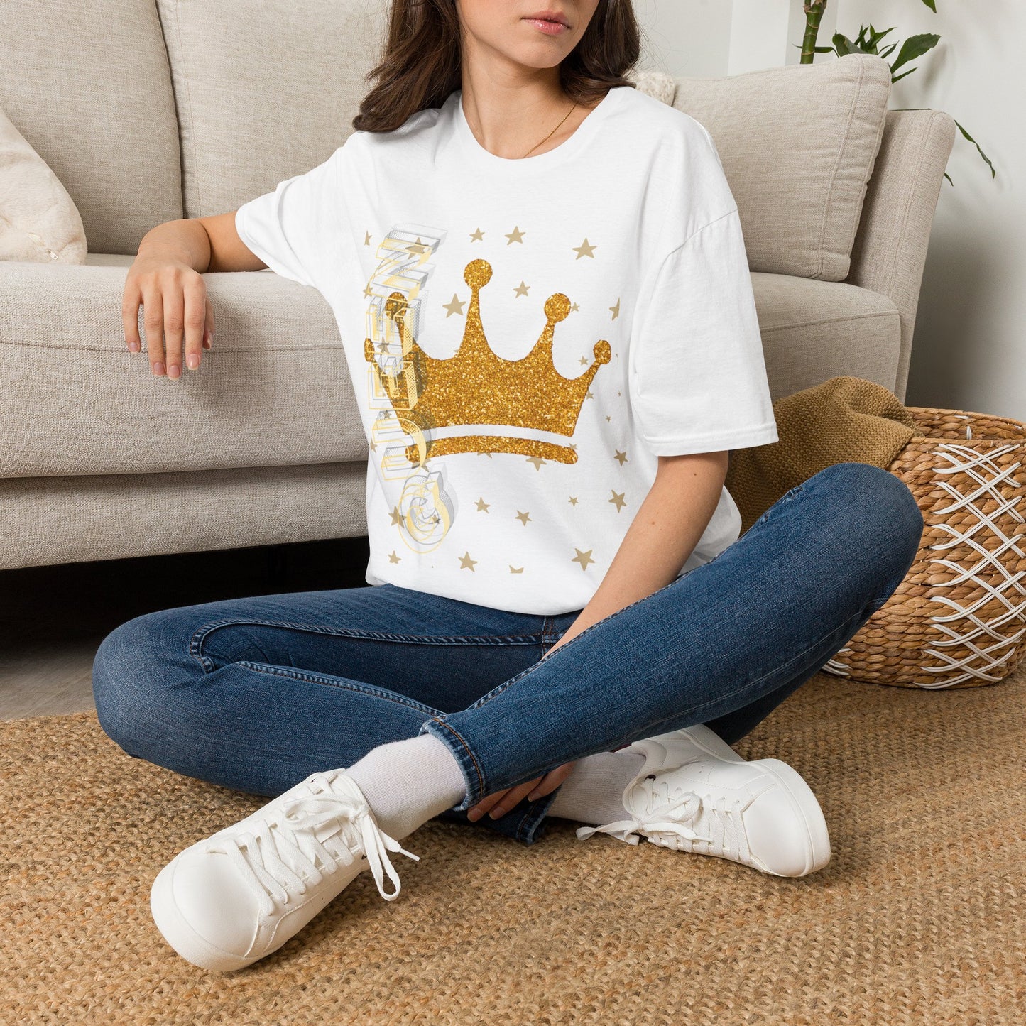 Gold Crown Tee — Glitter Queen Graphic T-Shirt