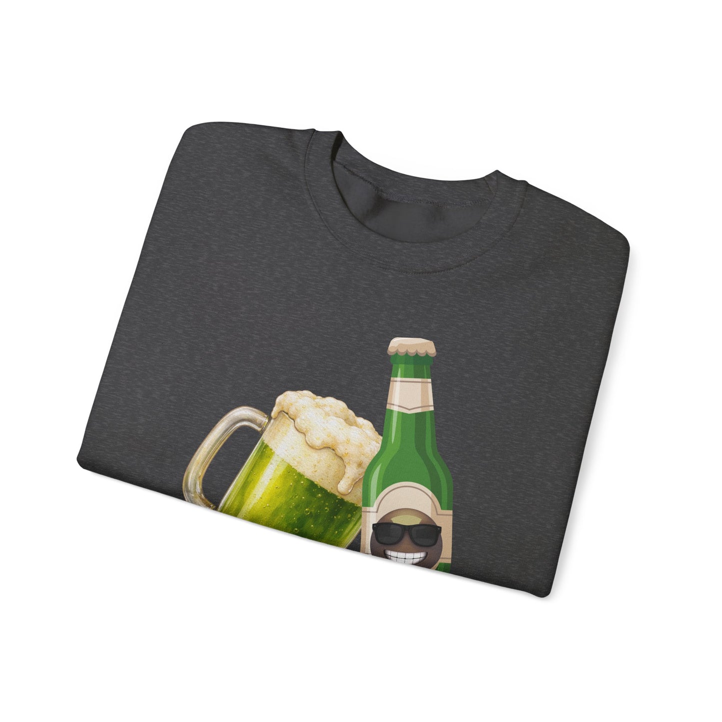 Crewneck Sweatshirt — "Dude Where's My Beer" Green Beer St. Patrick's Day Design