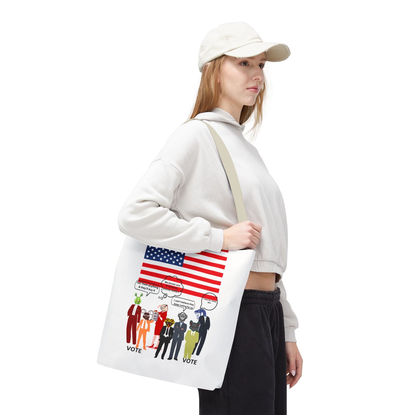 Patriotic Vote Tote Bag, Eco-Friendly Shopping Bag, Political Campaign Merchandise, Election Day Gift, USA Flag Design