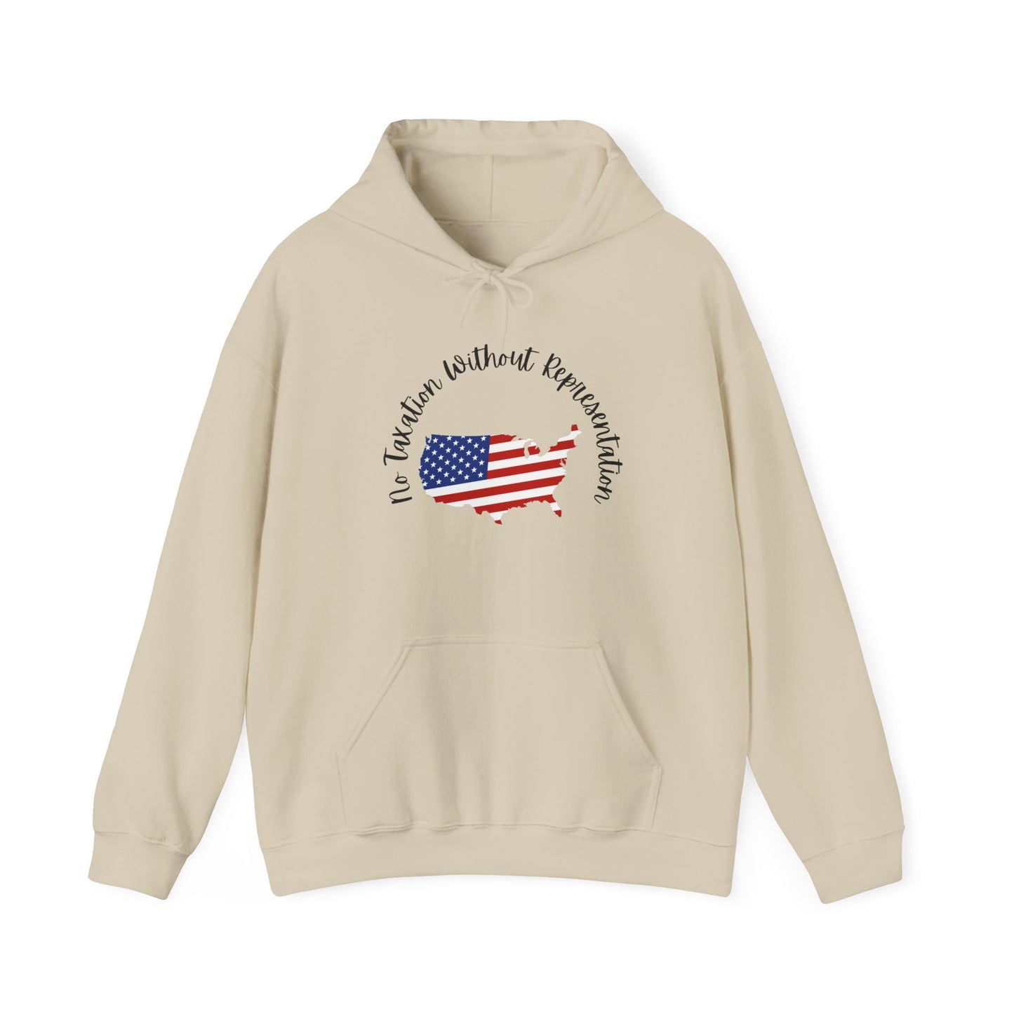 Patriotic Continent Hoodie – "No Taxation Without Representation"  USA Sweatshirt