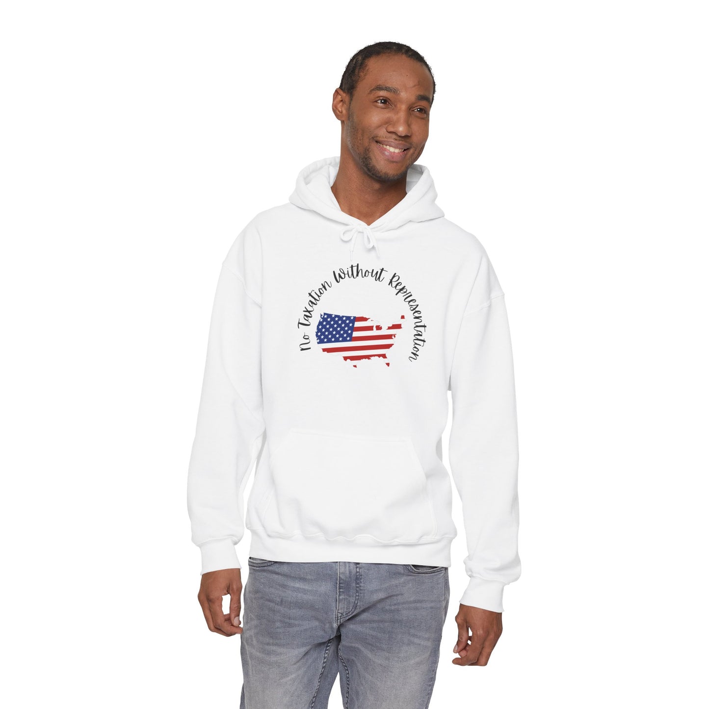 Patriotic Continent Hoodie – "No Taxation Without Representation"  USA Sweatshirt