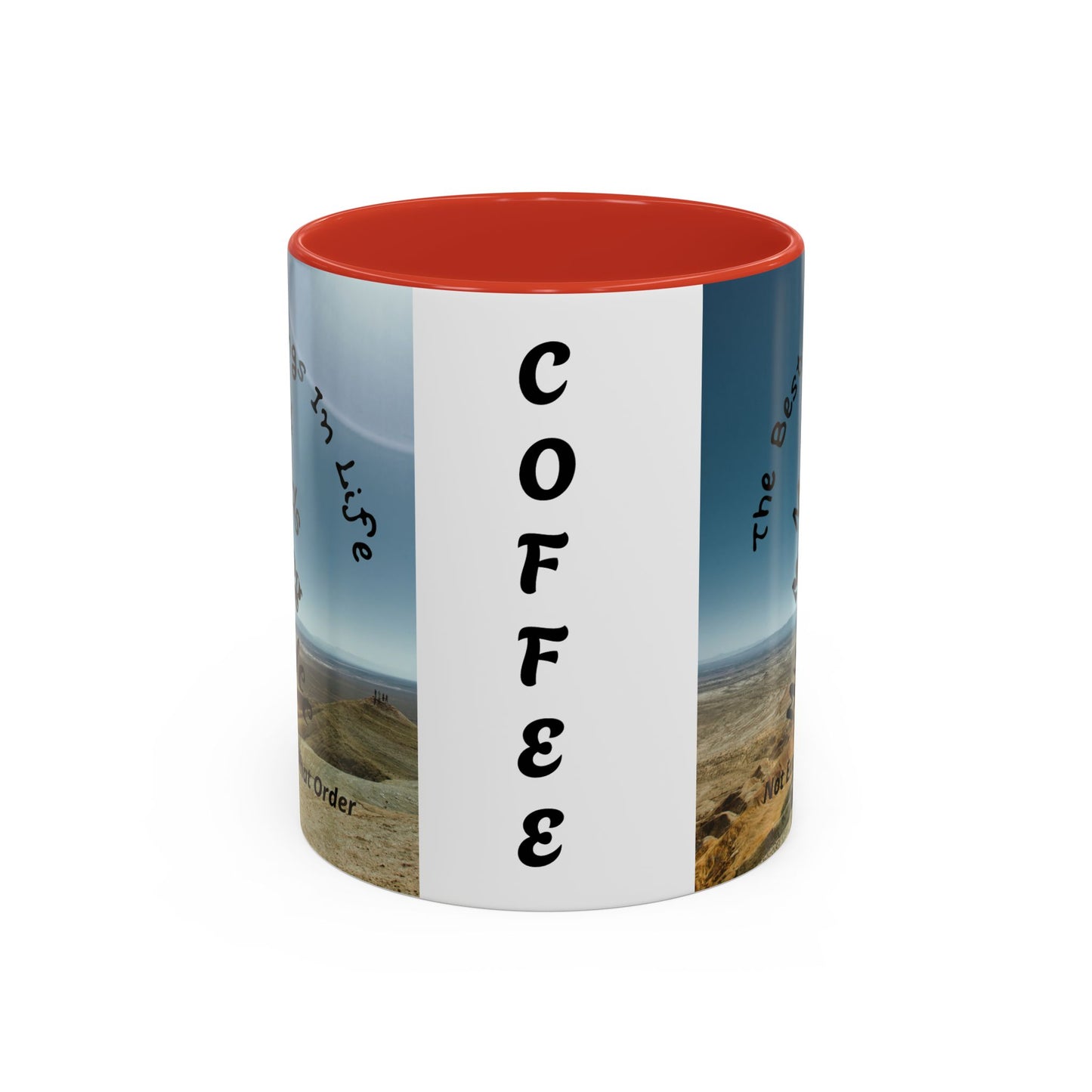 Coffee Mug — “The Best Things in Life: My Mate, My Kids, My Dog, My Coffee” Accent Ceramic Mug