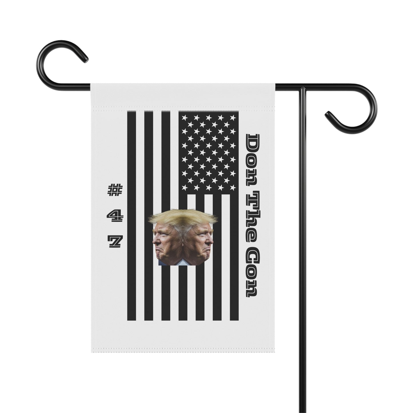 2-Faced:  Political Garden Flag — “Don The Con” Trump Double-Head Design