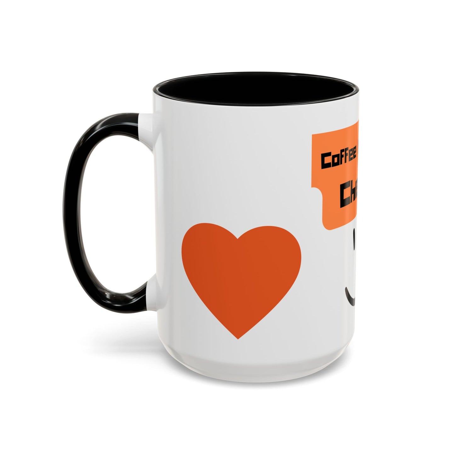 Coffee Keeps Me Cheerful Accent Mug — Smiley Heart 11/15oz