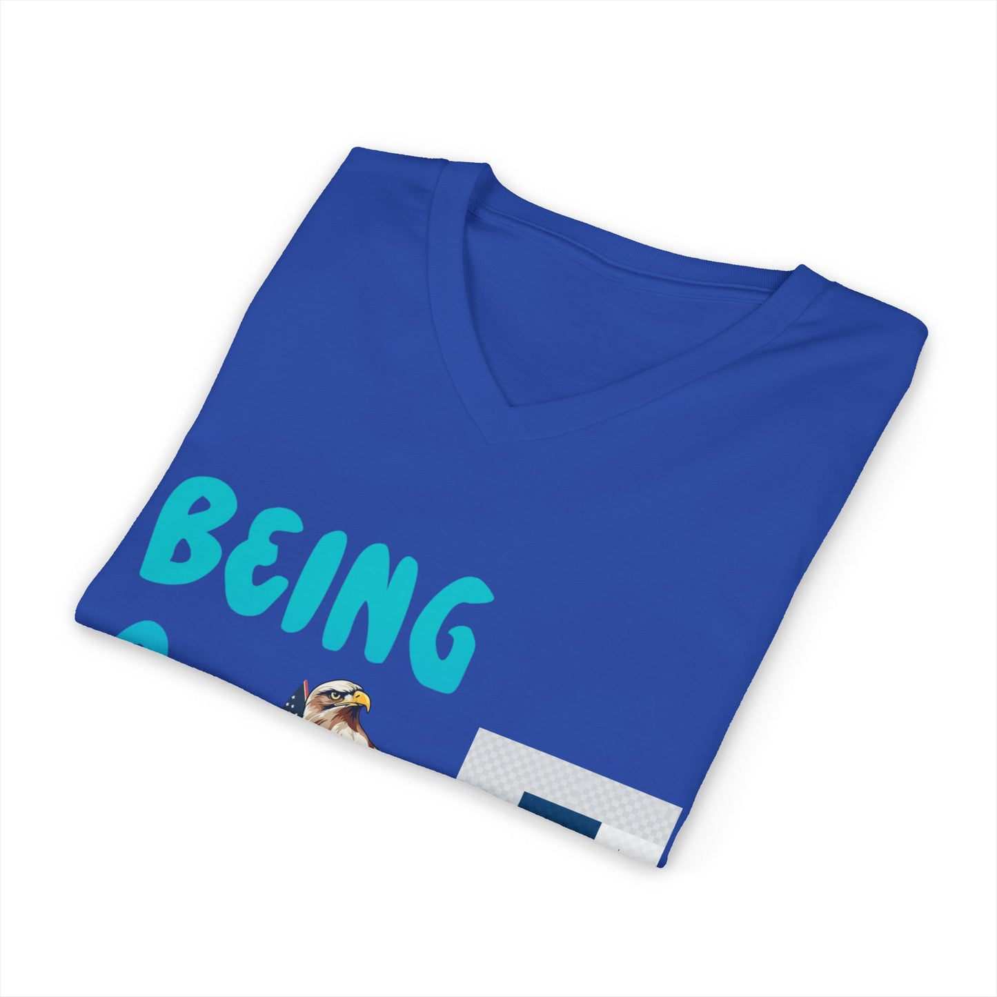 Unisex V-Neck Tee: Being a Great American T-Shirt, Patriotic Apparel, Gift, American Pride Shirt, Casual Wear
