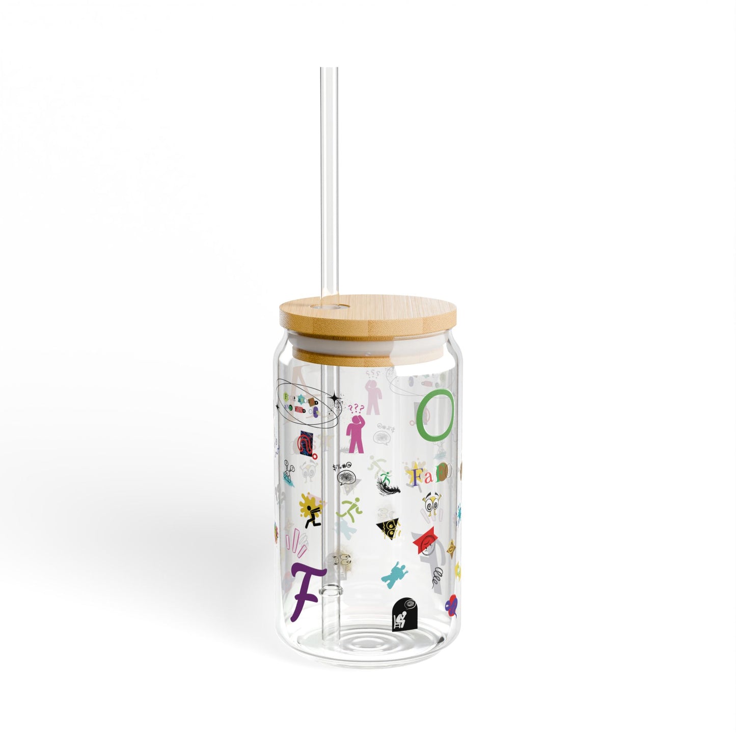 FAFO:  ICE COFFEE: 16oz Sipper Glass with Fun Designs -Lid & Straw