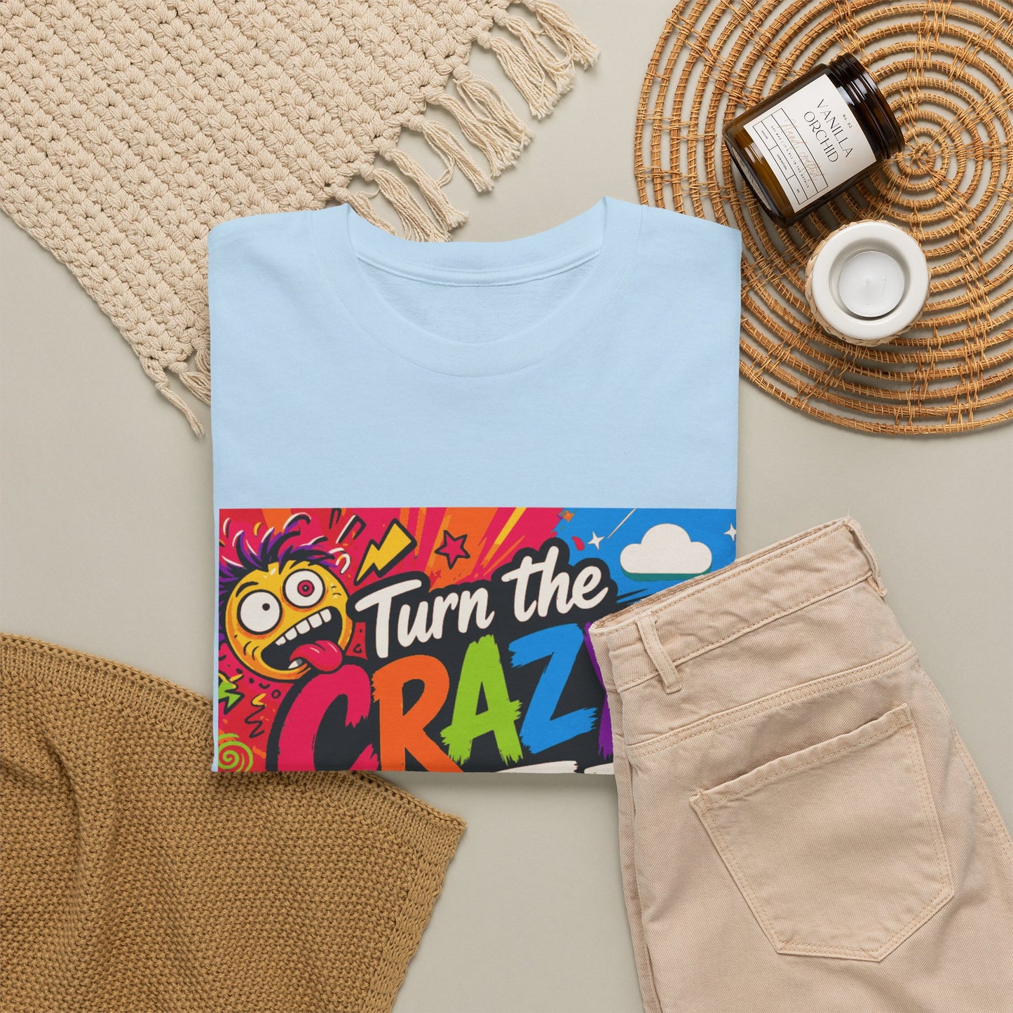 Turn the Crazy Off T-Shirt — Funny Retro Graphic Tee with On/Off Switch