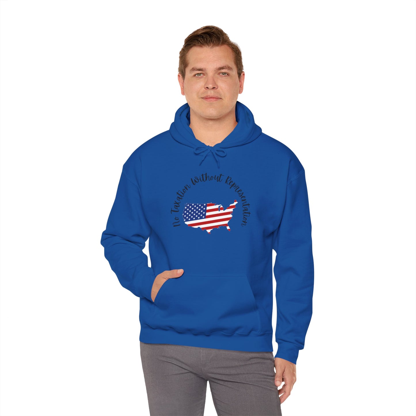 Patriotic Continent Hoodie – "No Taxation Without Representation"  USA Sweatshirt