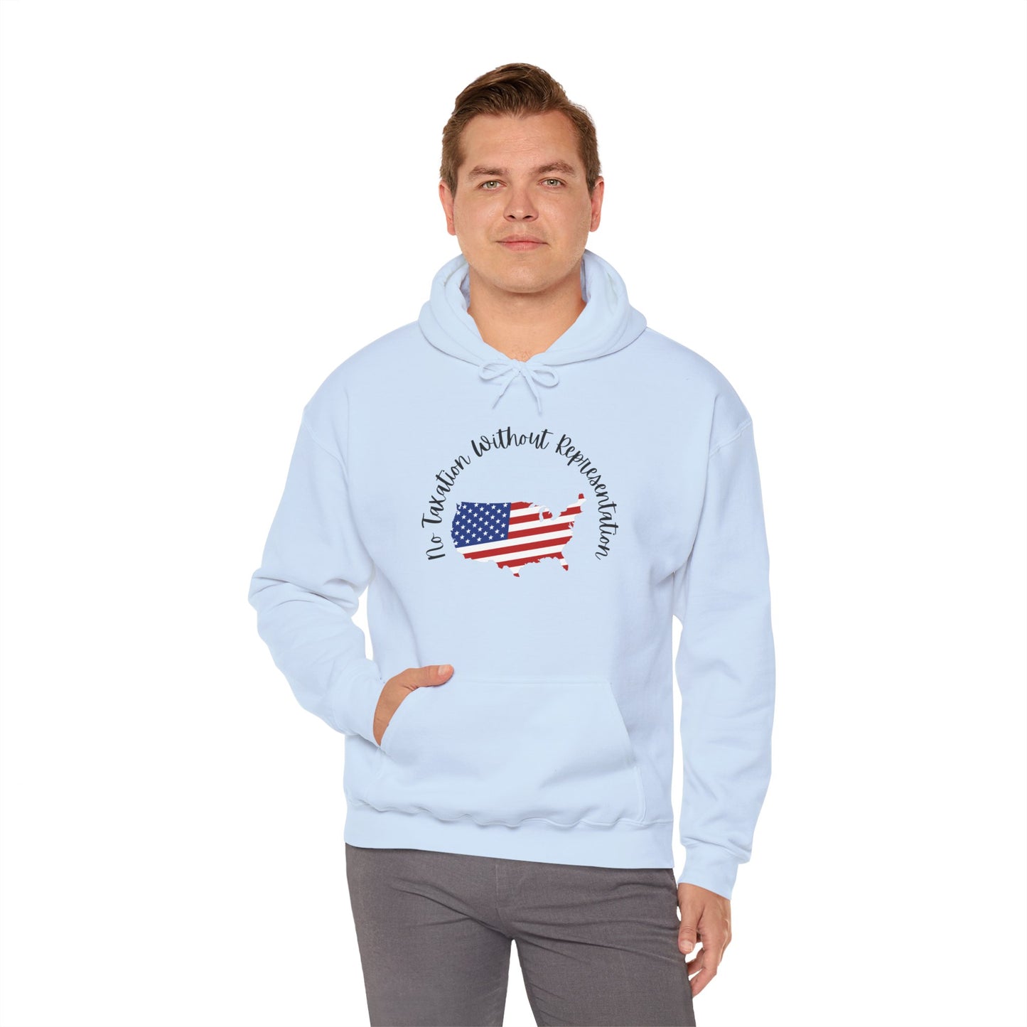 Patriotic Continent Hoodie – "No Taxation Without Representation"  USA Sweatshirt