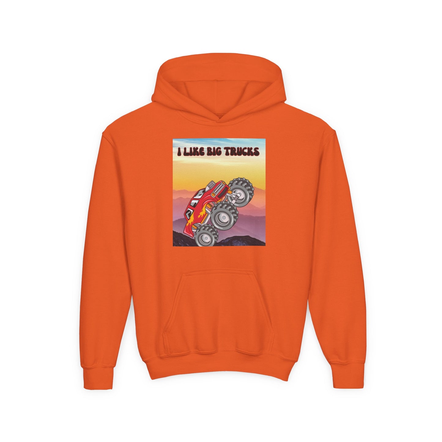 Youth Hoodie — "I Like Big Trucks" Monster Truck Graphic