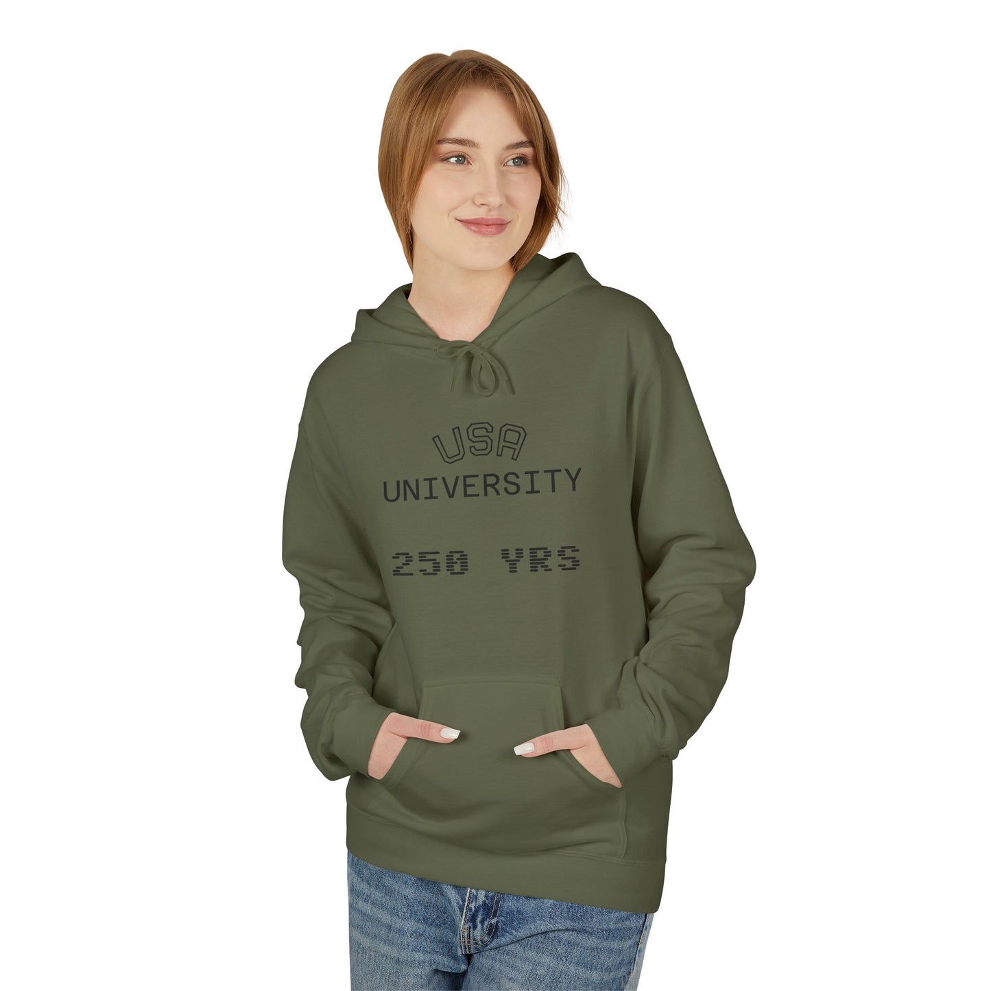 USA University 250 Yrs Hoodie — Patriotic Political Statement Graphic
