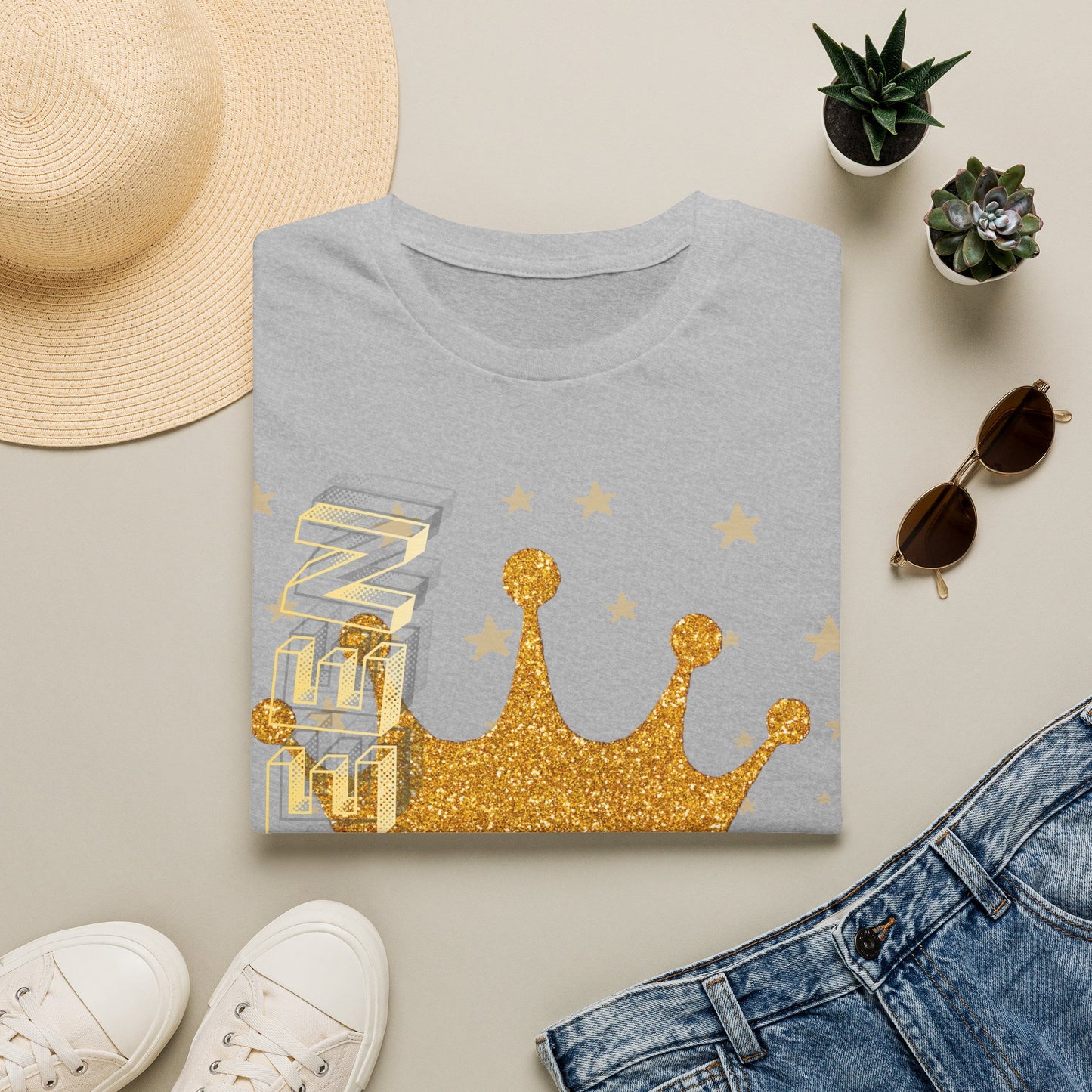 Gold Crown Tee — Glitter Queen Graphic T-Shirt