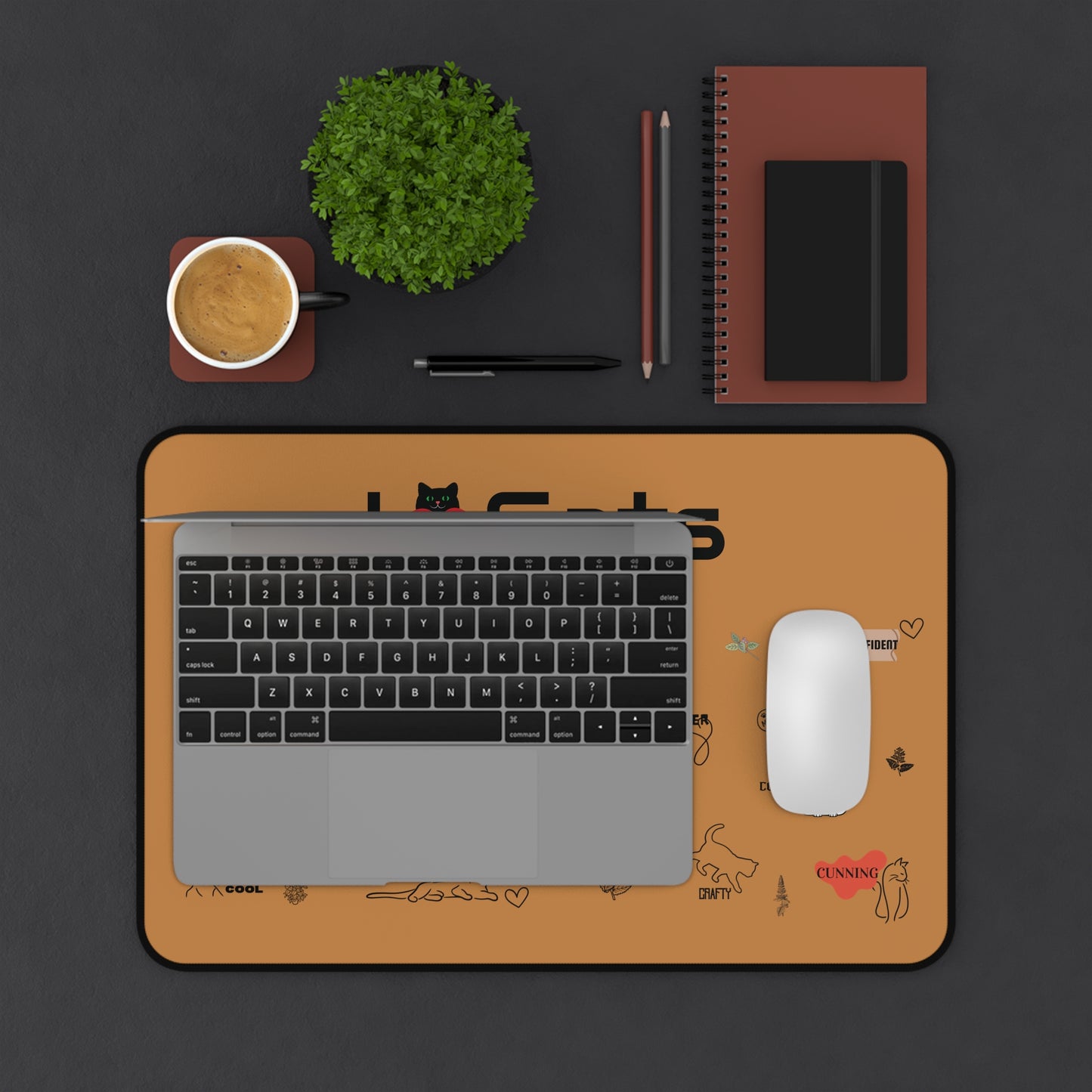 I Love Cats Desk Mat - Cozy Cat-Themed Office Accessory for Cat Lovers