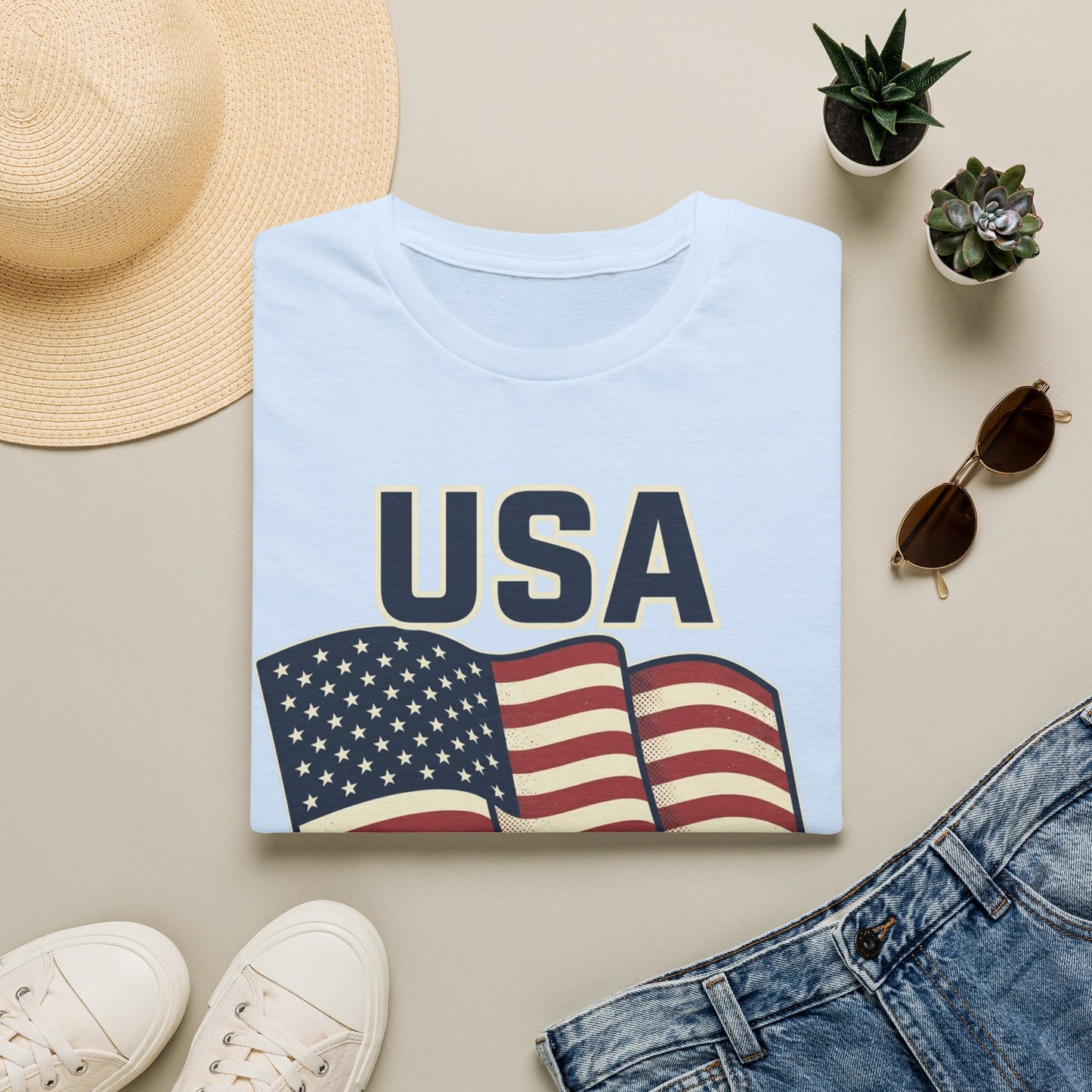 USA Flag T-Shirt — Patriotic 'USA 250' Graphic Tee