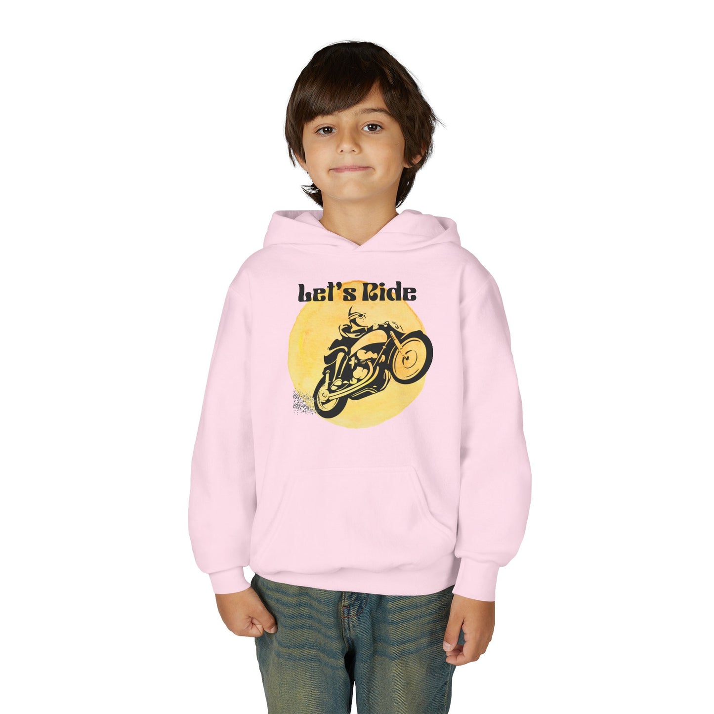 Youth Hoodie - "Let's Ride" Vintage Motorcycle Graphic