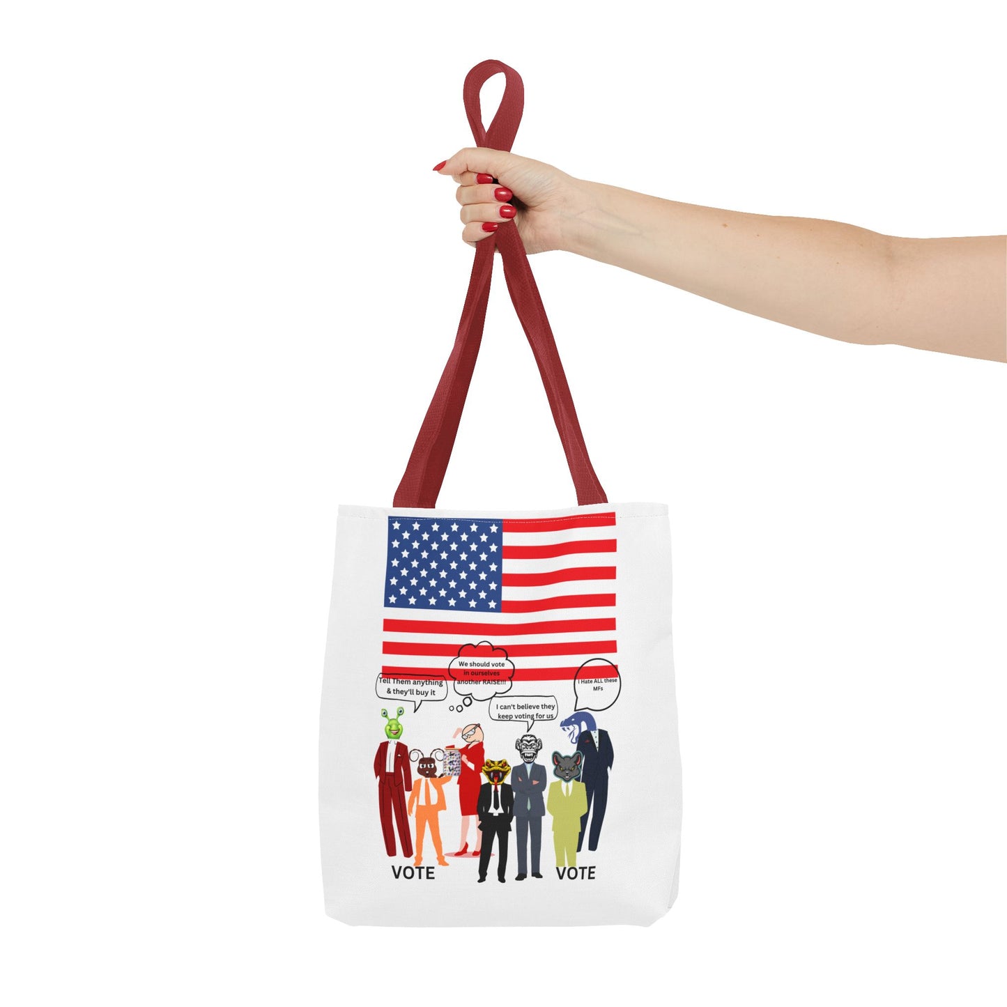 Patriotic Vote Tote Bag, Eco-Friendly Shopping Bag, Political Campaign Merchandise, Election Day Gift, USA Flag Design