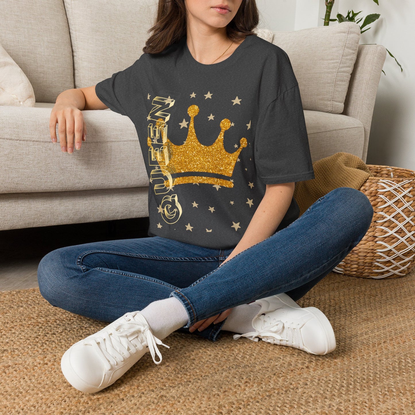 Gold Crown Tee — Glitter Queen Graphic T-Shirt