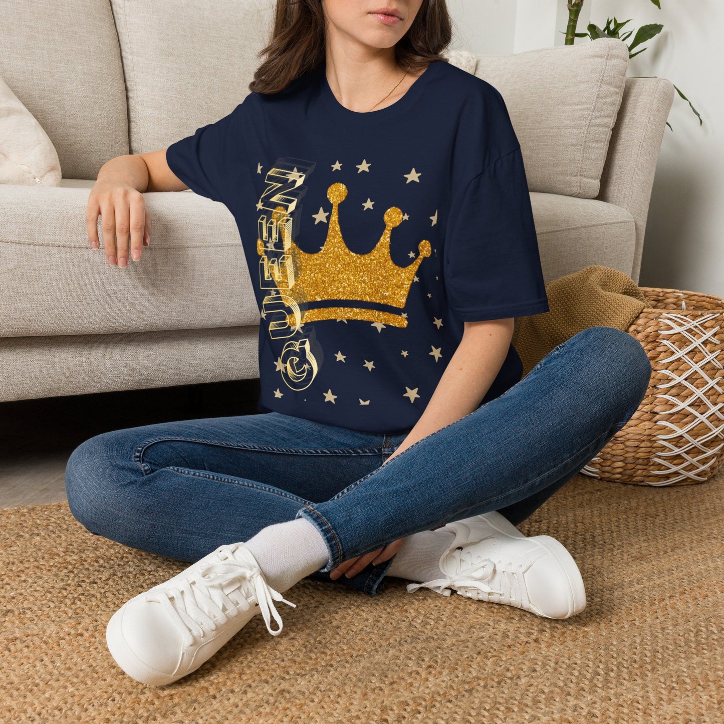 Gold Crown Tee — Glitter Queen Graphic T-Shirt