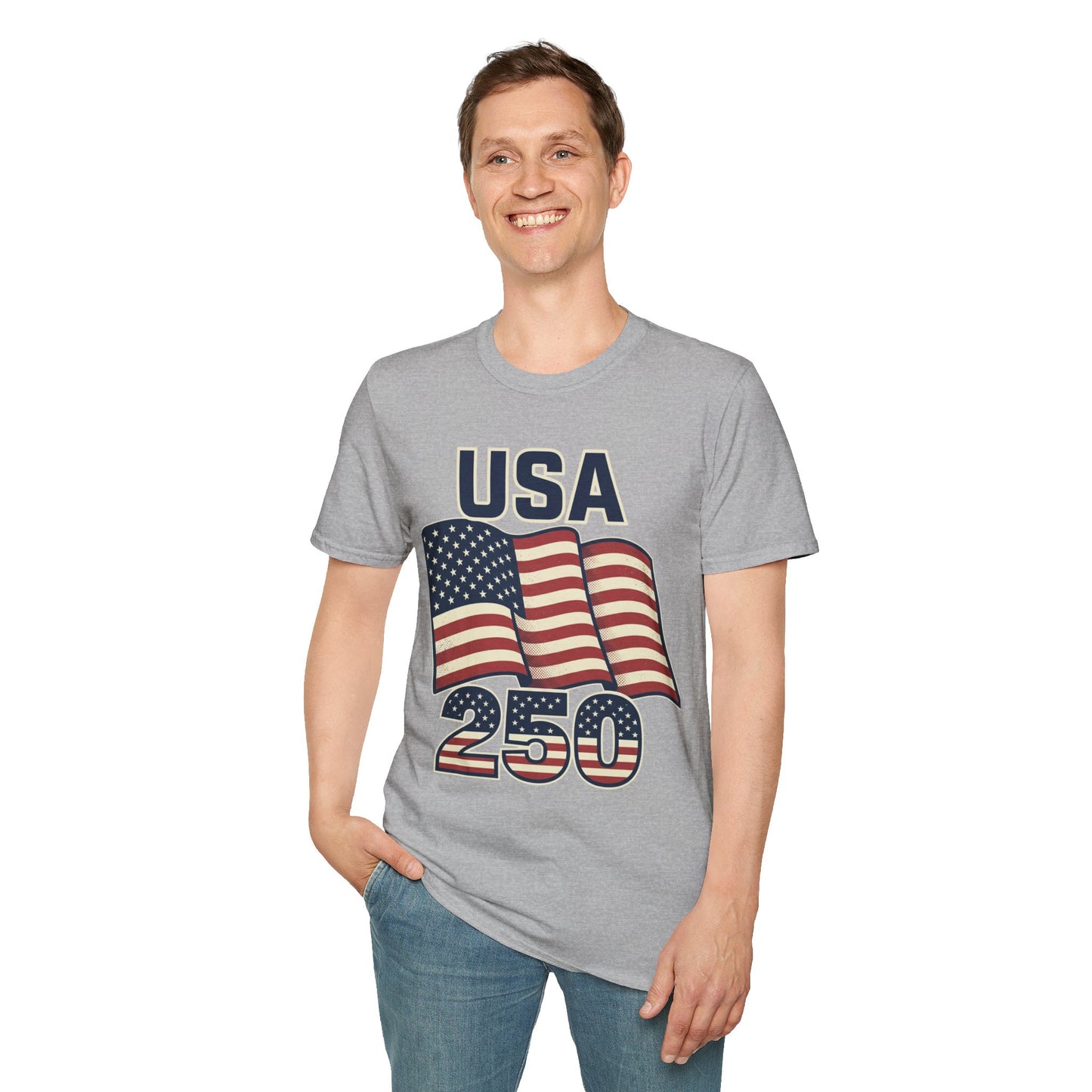 USA Flag T-Shirt — Patriotic 'USA 250' Graphic Tee