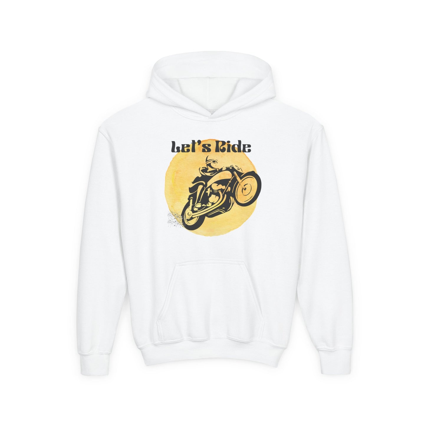 Youth Hoodie - "Let's Ride" Vintage Motorcycle Graphic