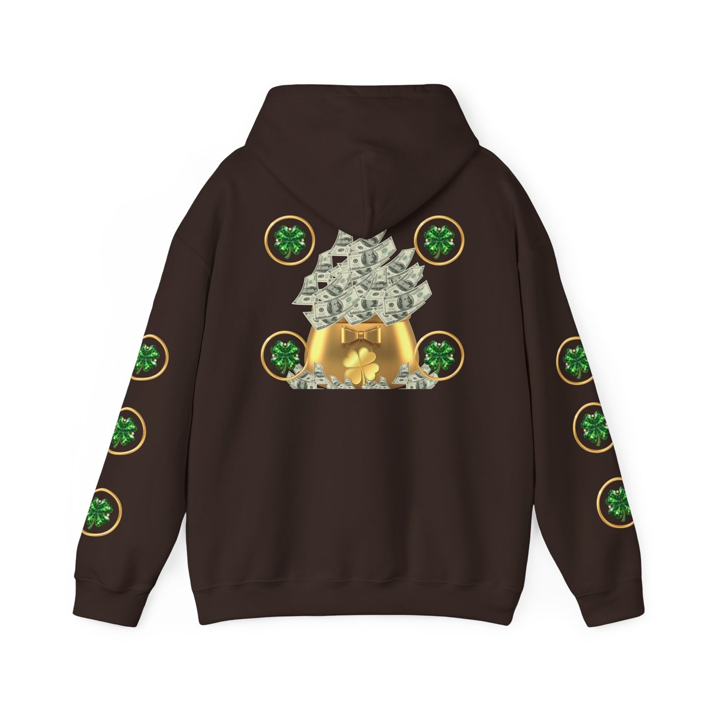 St. Patrick’s Day Lucky Pot Hoodie — Gold Pot of Money Shamrock Sweatshirt