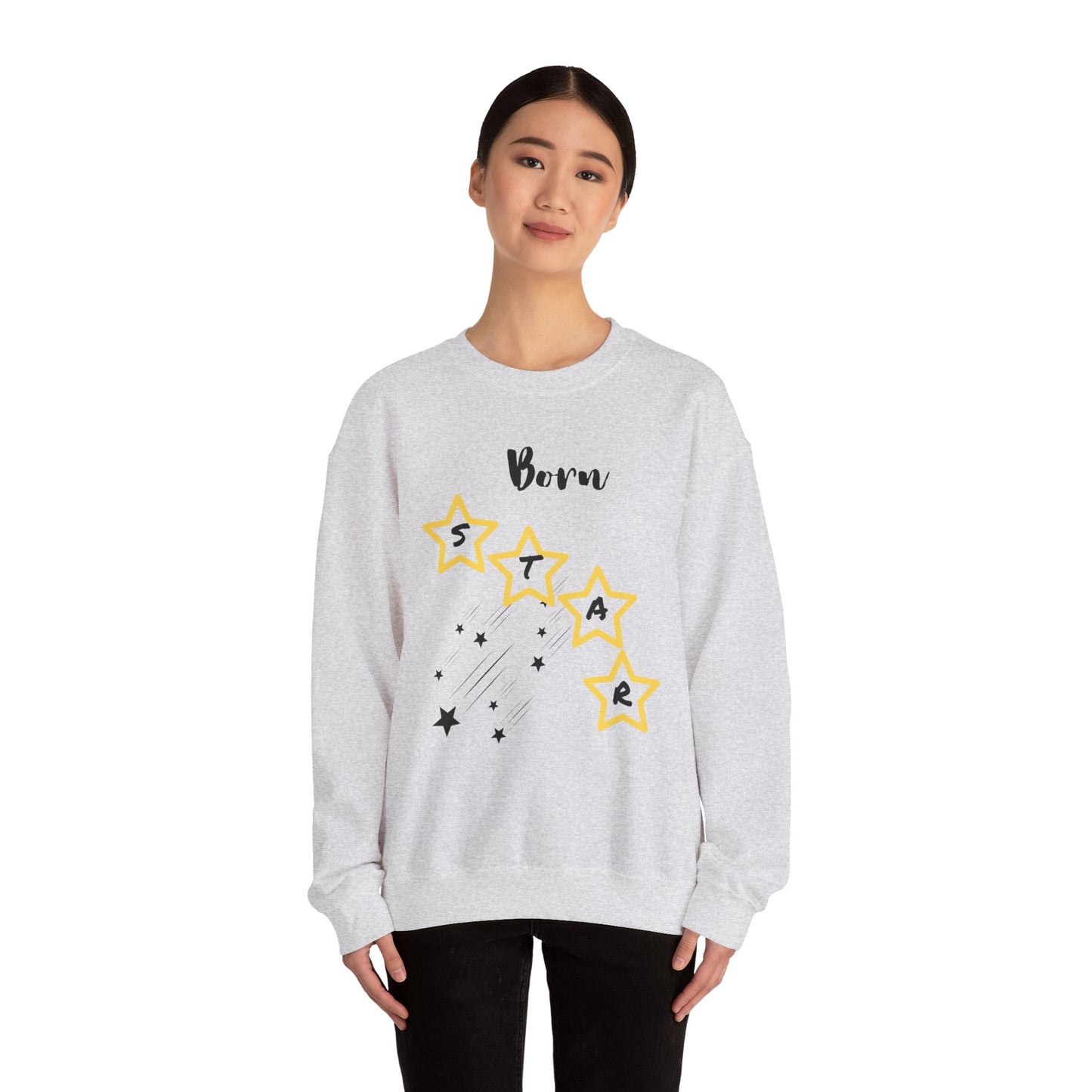 "Born Star' Unisex Heavy Blend™ Crewneck Sweatshirt - Cozy Inspiration for Every Occasion