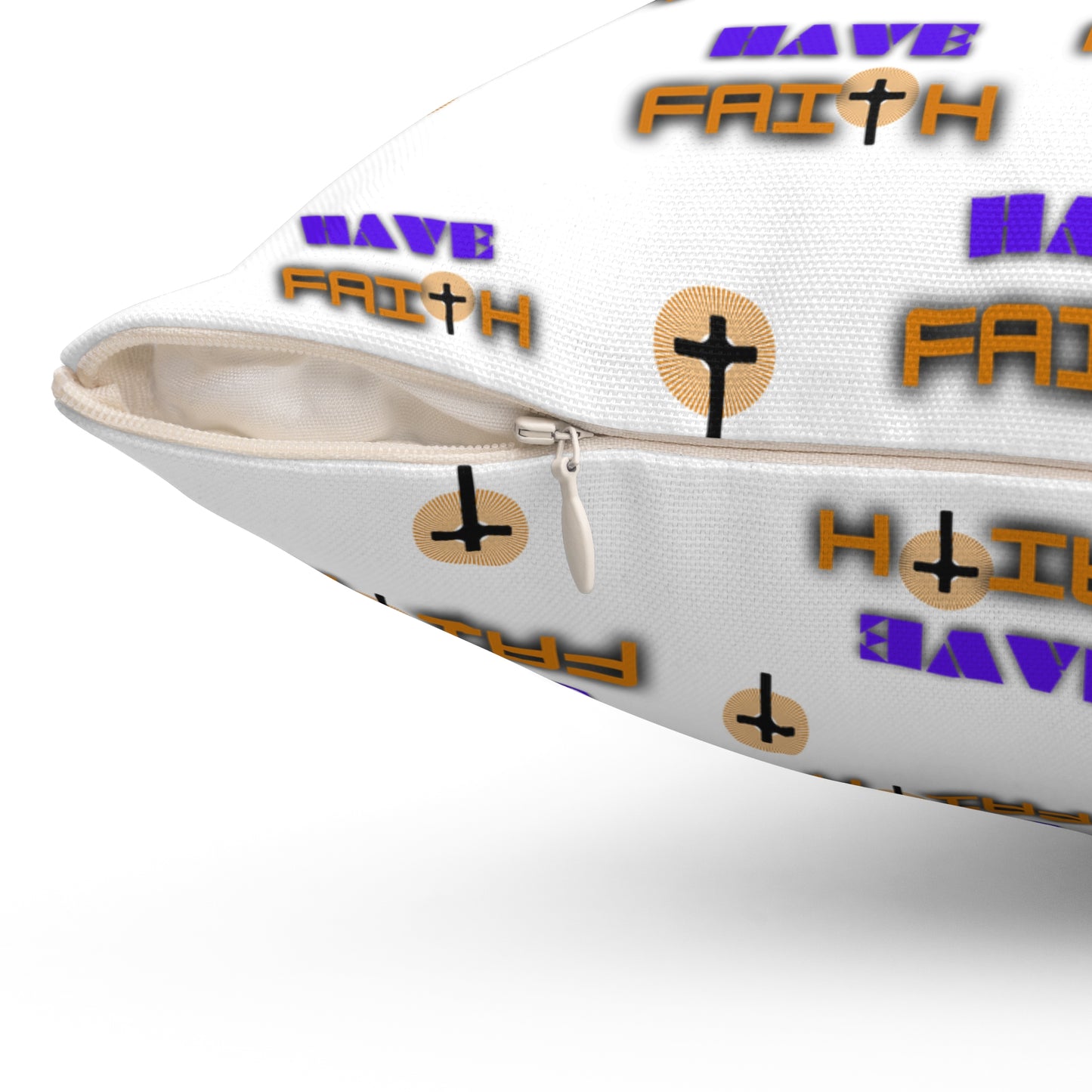 Faith-Inspired Square Pillow - with "Have Faith" Design