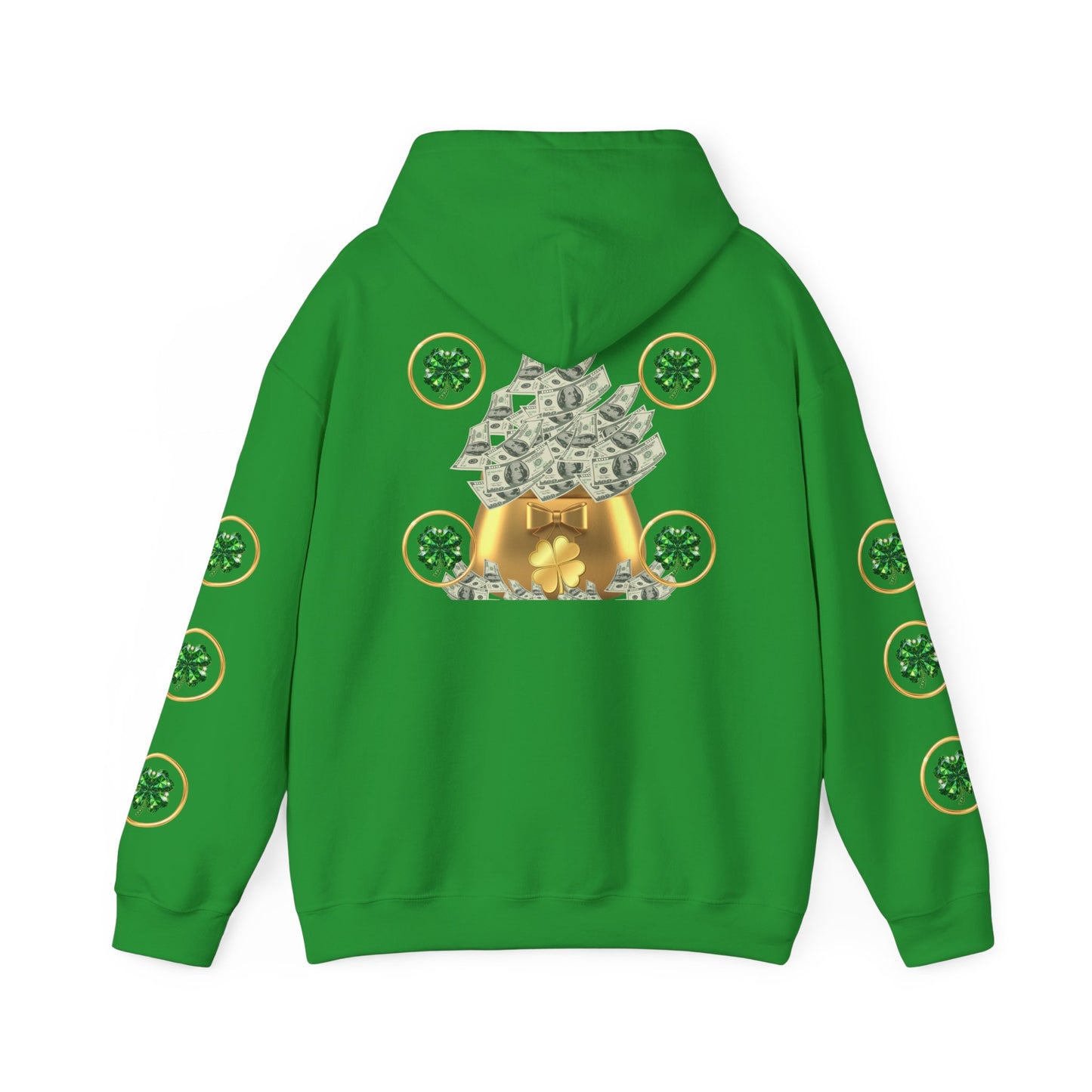 St. Patrick’s Day Lucky Pot Hoodie — Gold Pot of Money Shamrock Sweatshirt