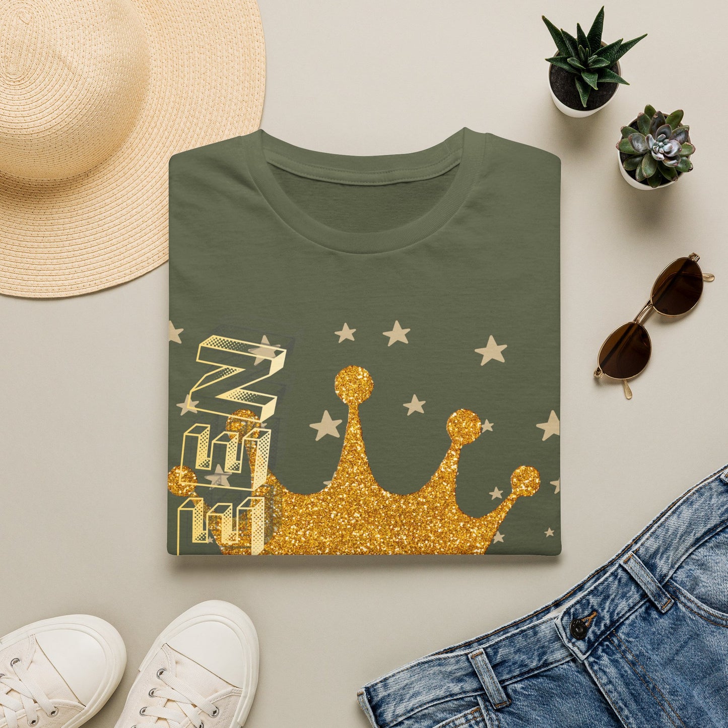 Gold Crown Tee — Glitter Queen Graphic T-Shirt