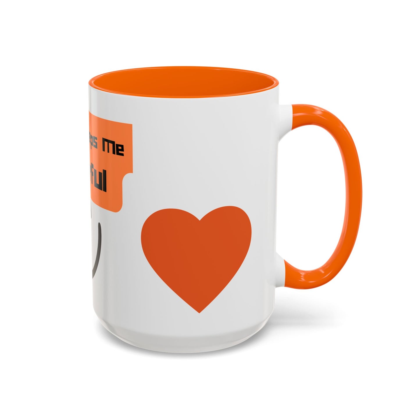 Coffee Keeps Me Cheerful Accent Mug — Smiley Heart 11/15oz