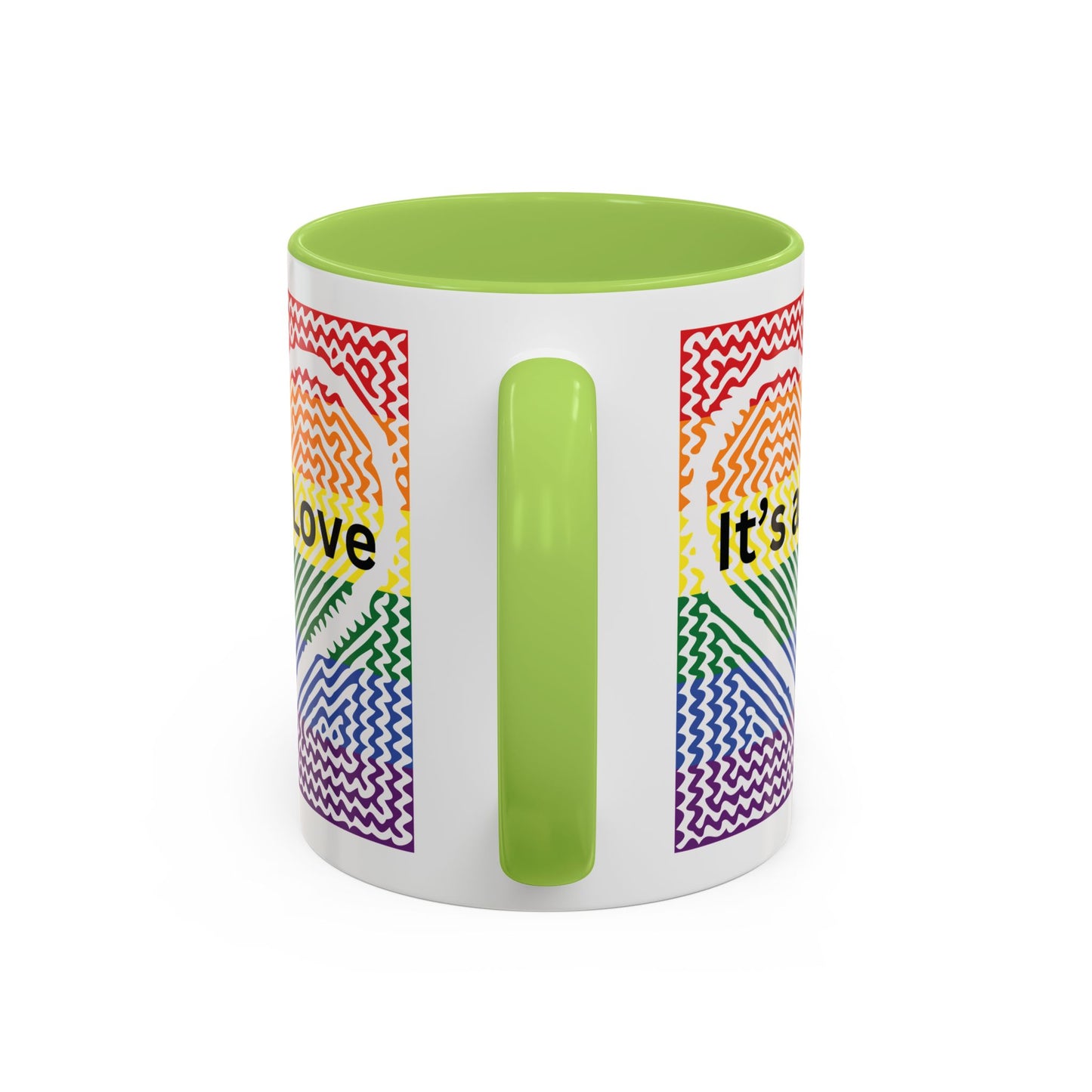It's All Love Rainbow Heart Coffee Mug — Pride Accent Mug (11/15oz)