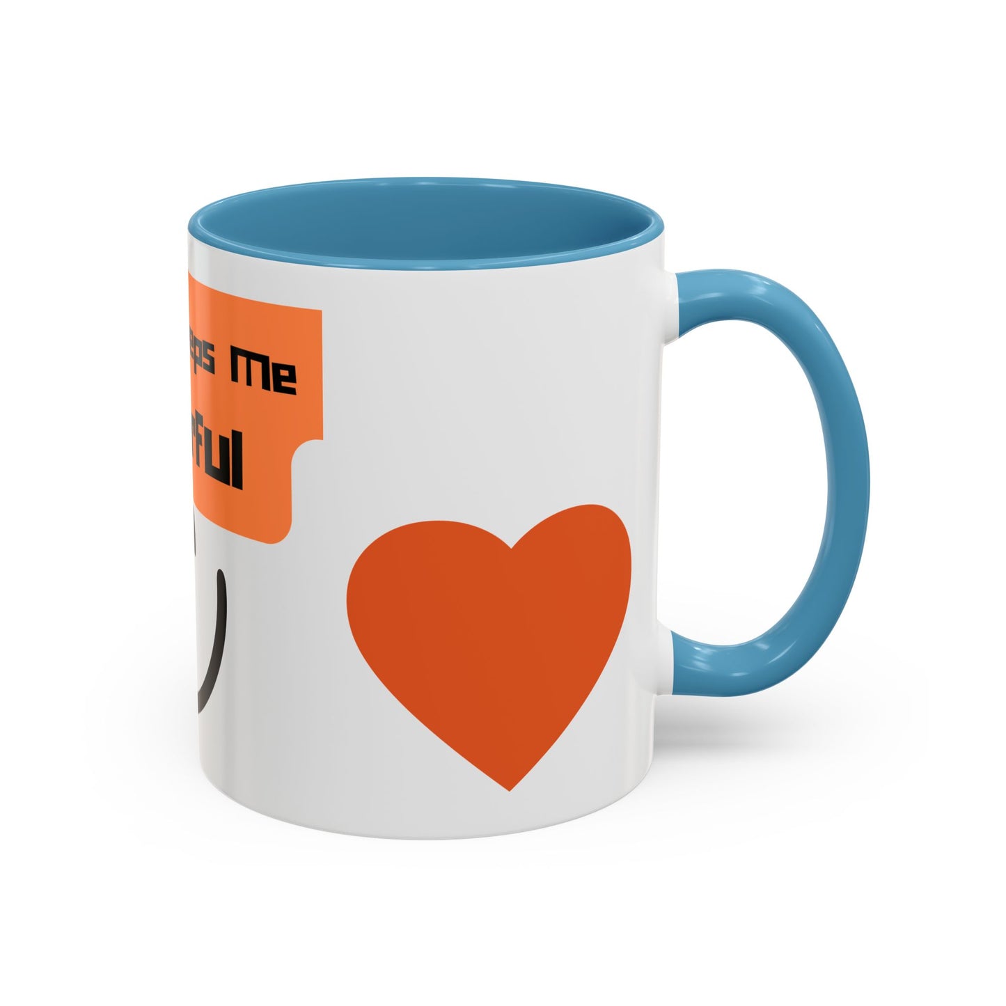 Coffee Keeps Me Cheerful Accent Mug — Smiley Heart 11/15oz