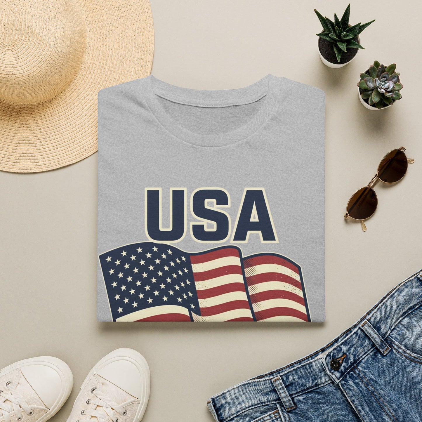 USA Flag T-Shirt — Patriotic 'USA 250' Graphic Tee