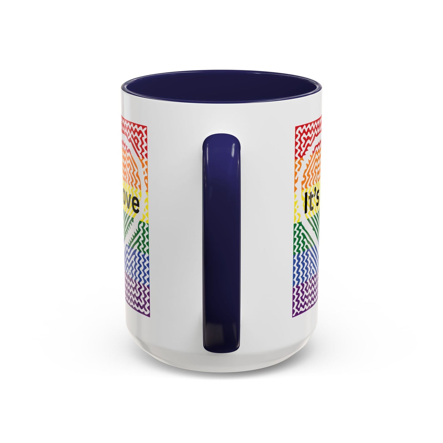 It's All Love Rainbow Heart Coffee Mug — Pride Accent Mug (11/15oz)