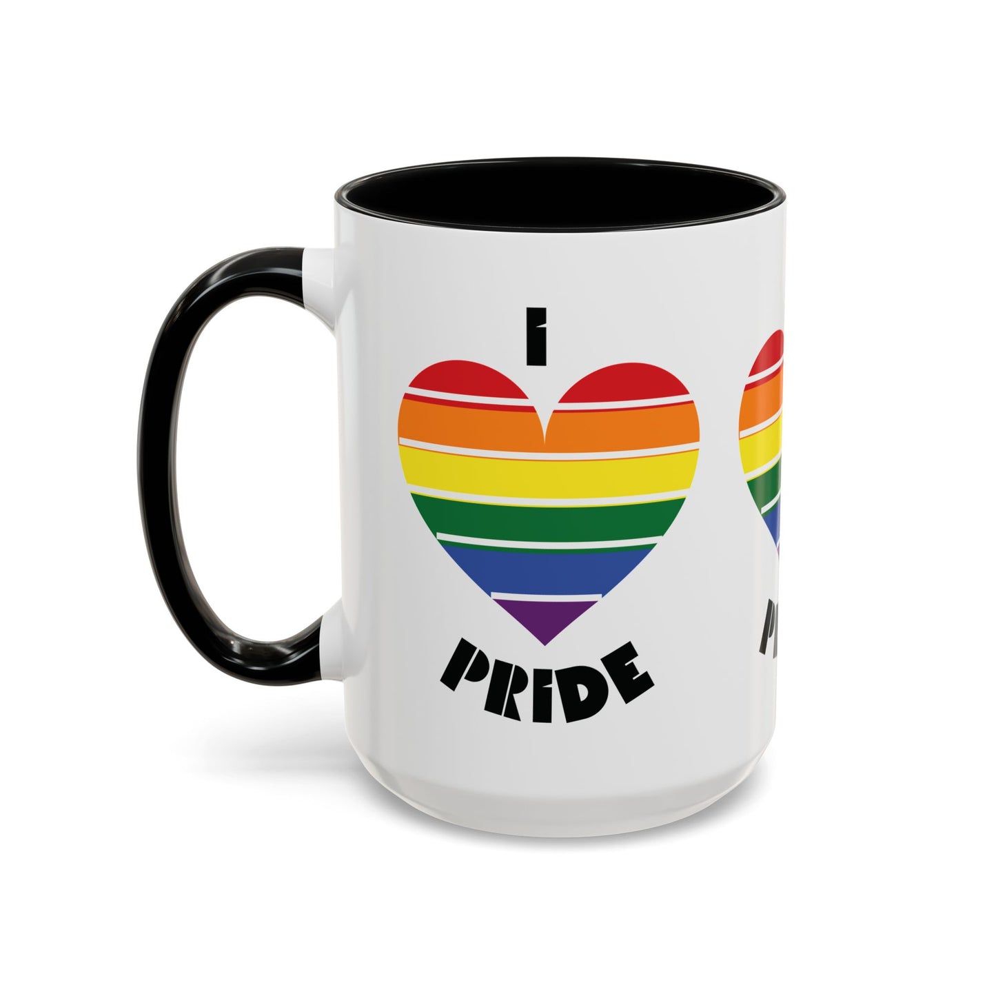 I Heart Pride Accent Coffee Mug – Rainbow Love 11/15oz