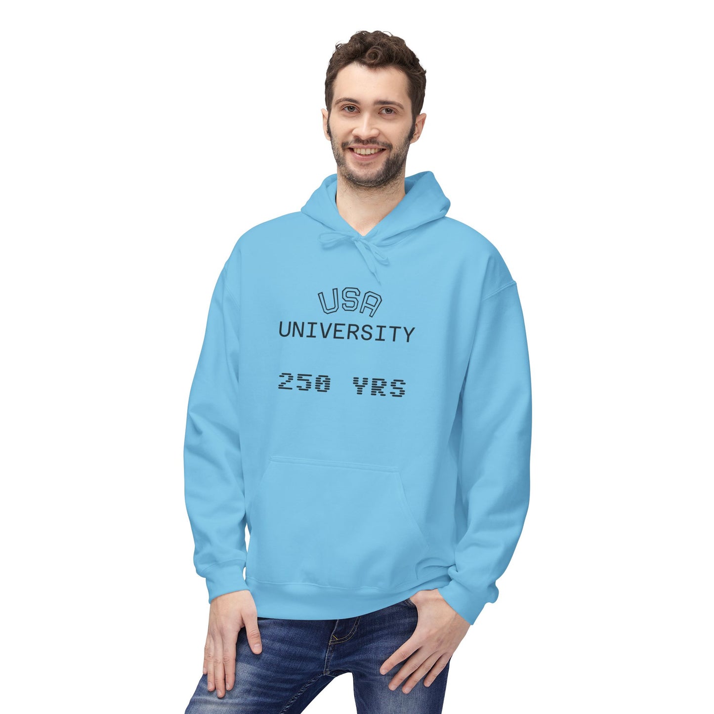USA University 250 Yrs Hoodie — Patriotic Political Statement Graphic