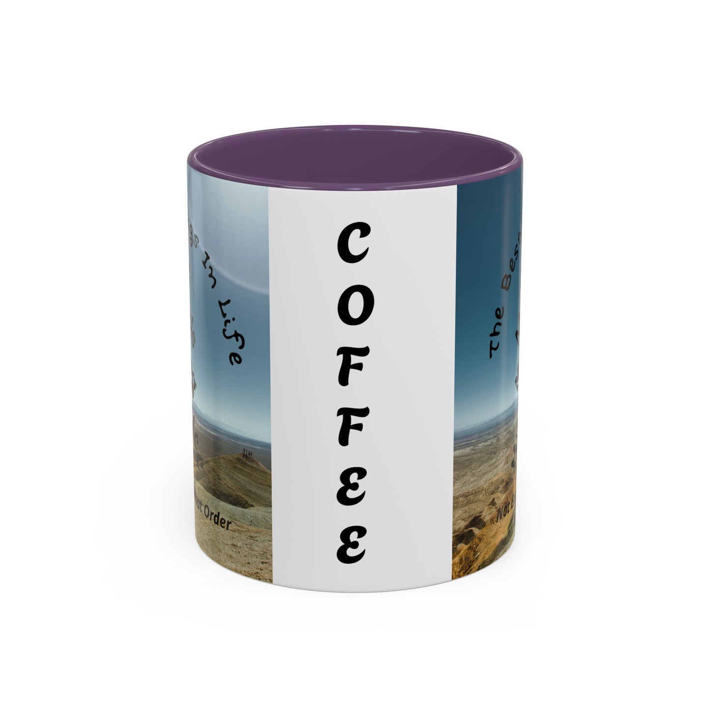 Coffee Mug — “The Best Things in Life: My Mate, My Kids, My Dog, My Coffee” Accent Ceramic Mug