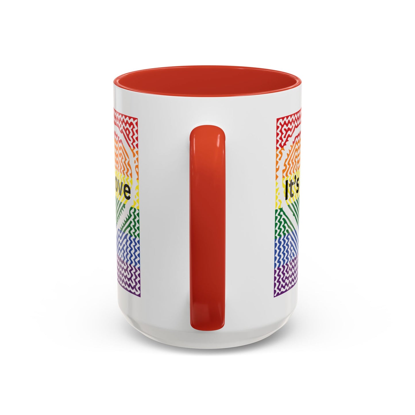 It's All Love Rainbow Heart Coffee Mug — Pride Accent Mug (11/15oz)