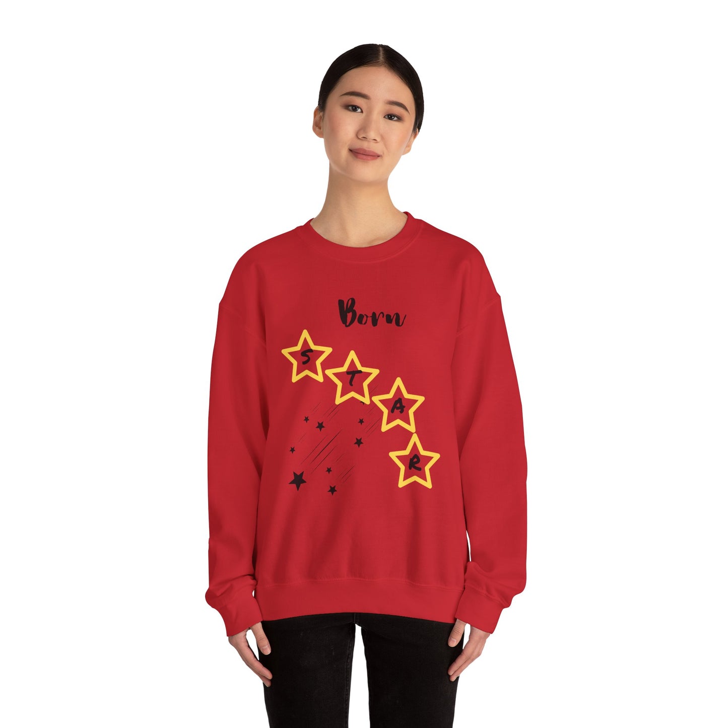 "Born Star' Unisex Heavy Blend™ Crewneck Sweatshirt - Cozy Inspiration for Every Occasion