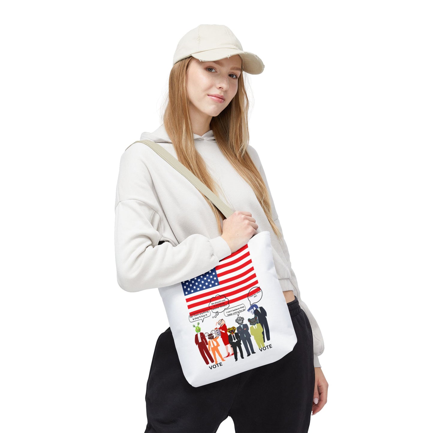 Patriotic Vote Tote Bag, Eco-Friendly Shopping Bag, Political Campaign Merchandise, Election Day Gift, USA Flag Design