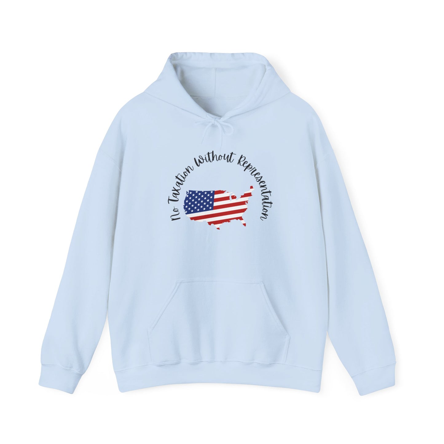 Patriotic Continent Hoodie – "No Taxation Without Representation"  USA Sweatshirt